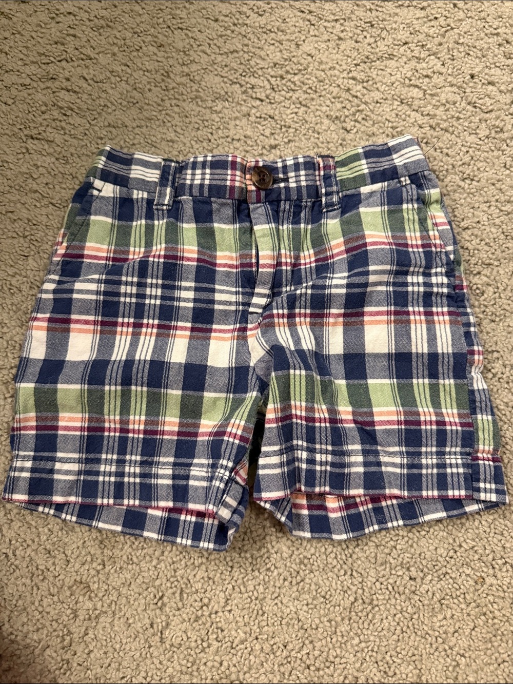 American Living Plaid Shorts in Navy, Green & White with Red Trim
